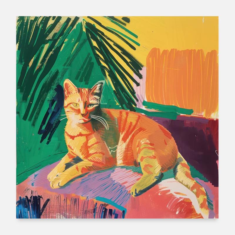 Katze, katzenmotiv, popart, geschenk, geschenkidee Poster 60x60 cm