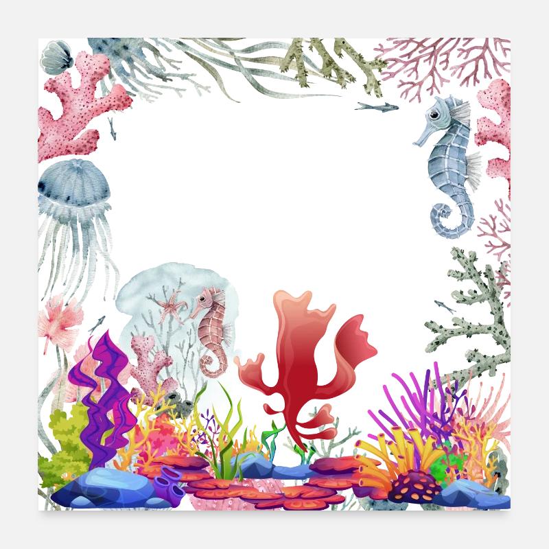 Seepferdchen Poster 60x60 cm