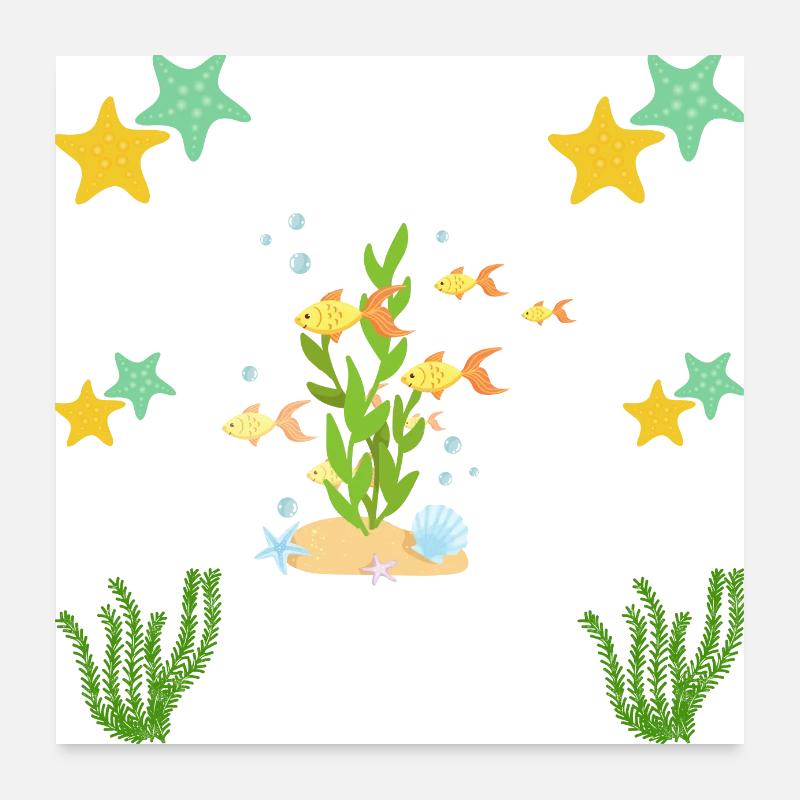 Unter dem Meer Poster 60x60 cm