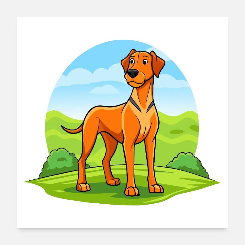 Regal Rhodesian Ridgeback i Savannah - Poster 60x60 cm - hvid