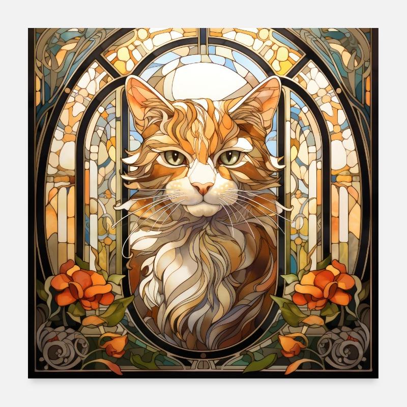 Cat, cat motif, gift, cat gift ideas Poster 24" x 24" (60x60 cm)
