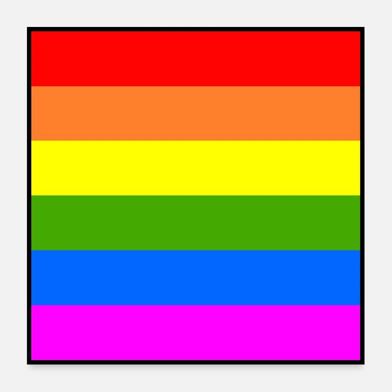 Drapeau arc-en-ciel Drapeau LGBT arc-en-ciel Poster 60 x 60 cm