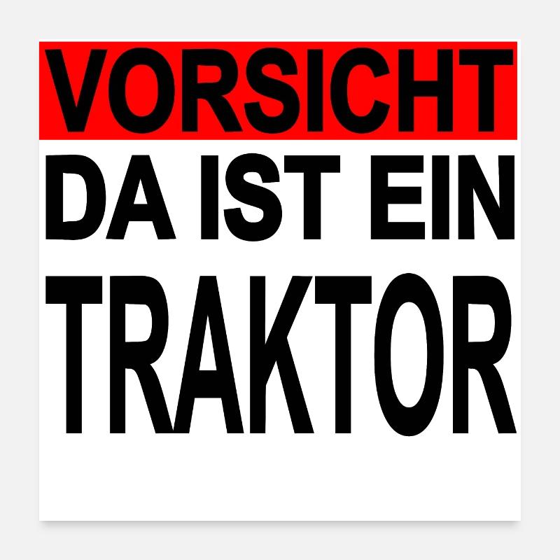 Traktor - Poster 60x60 cm - Weiß