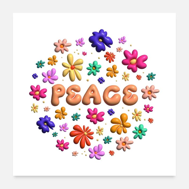 Groovy Peace Poster Poster 60 x 60 cm