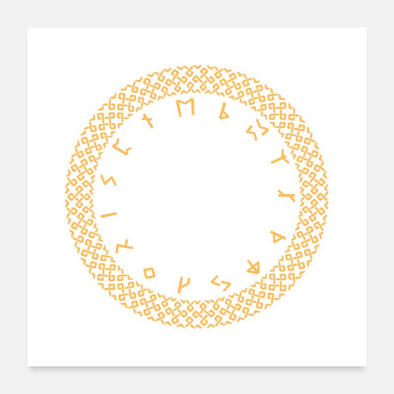 Cercle de runes vikings Poster 60 x 60 cm