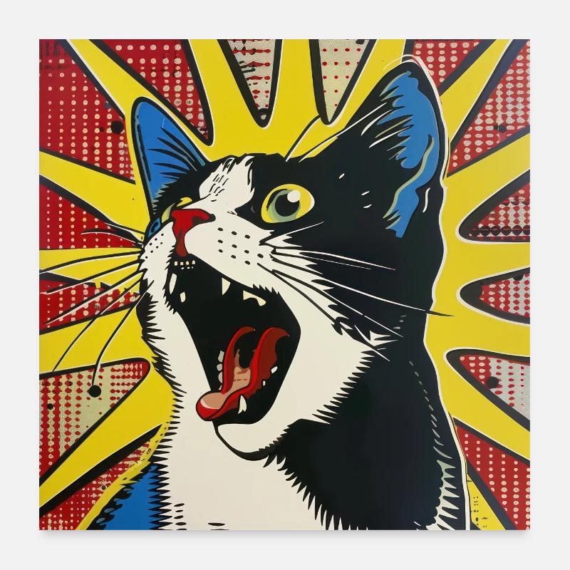 Katze, katzenmotiv, comic, geschenk, geschenkideen Poster 60x60 cm