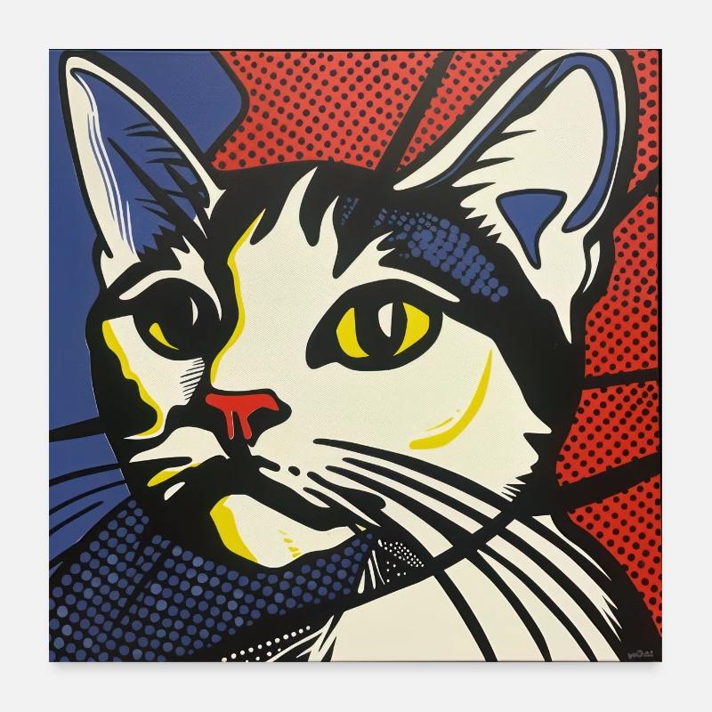 Katze, katzenmotiv, comic, geschenk, geschenkideen Poster 60x60 cm