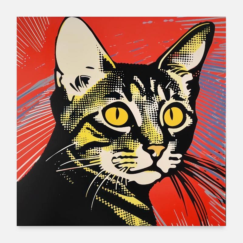 Katze, katzenmotiv, comic, geschenk, geschenkideen Poster 60x60 cm