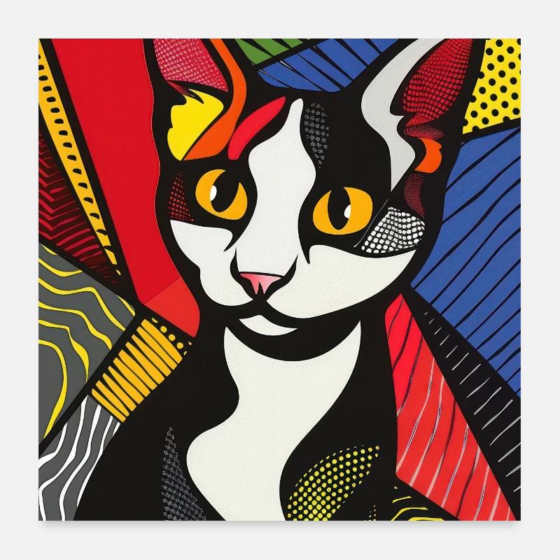 Katze, katzenmotiv, comic, geschenk, geschenkideen Poster 60x60 cm