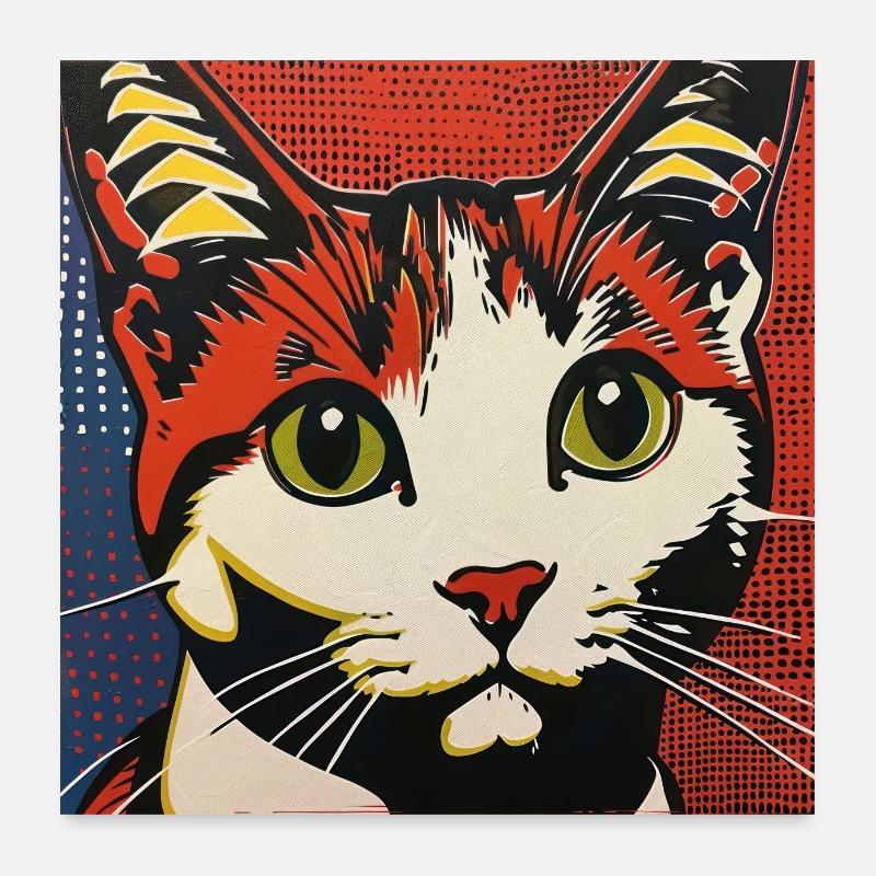 Katze, katzenmotiv, comic, geschenk, geschenkideen Poster 60x60 cm