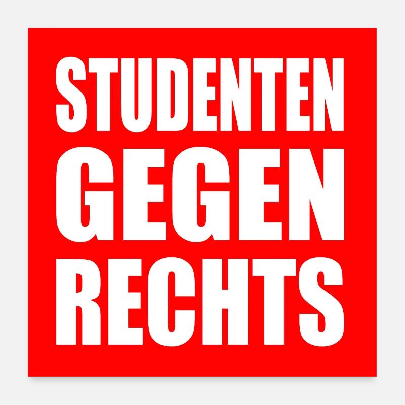 Studenten gegen rechts Poster 60x60 cm