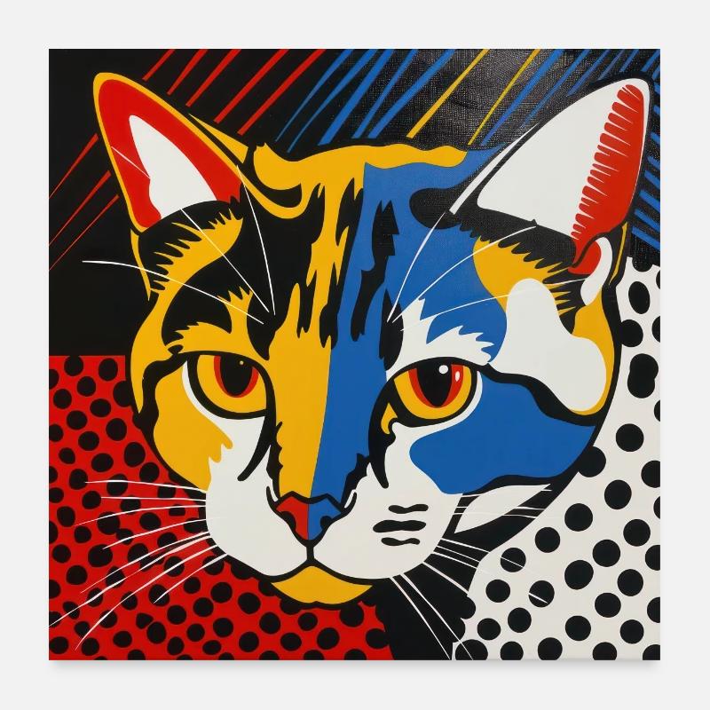 Chat, Motif De Chat Poster 60 x 60 cm