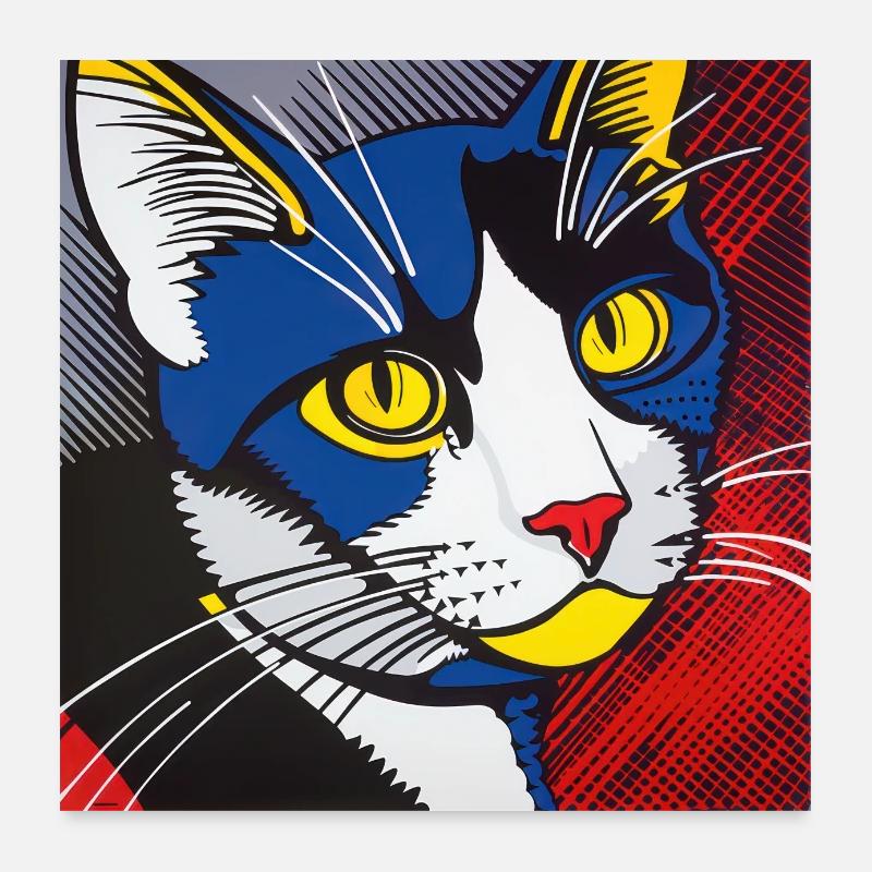 Chat, Motif De Chat Poster 60 x 60 cm