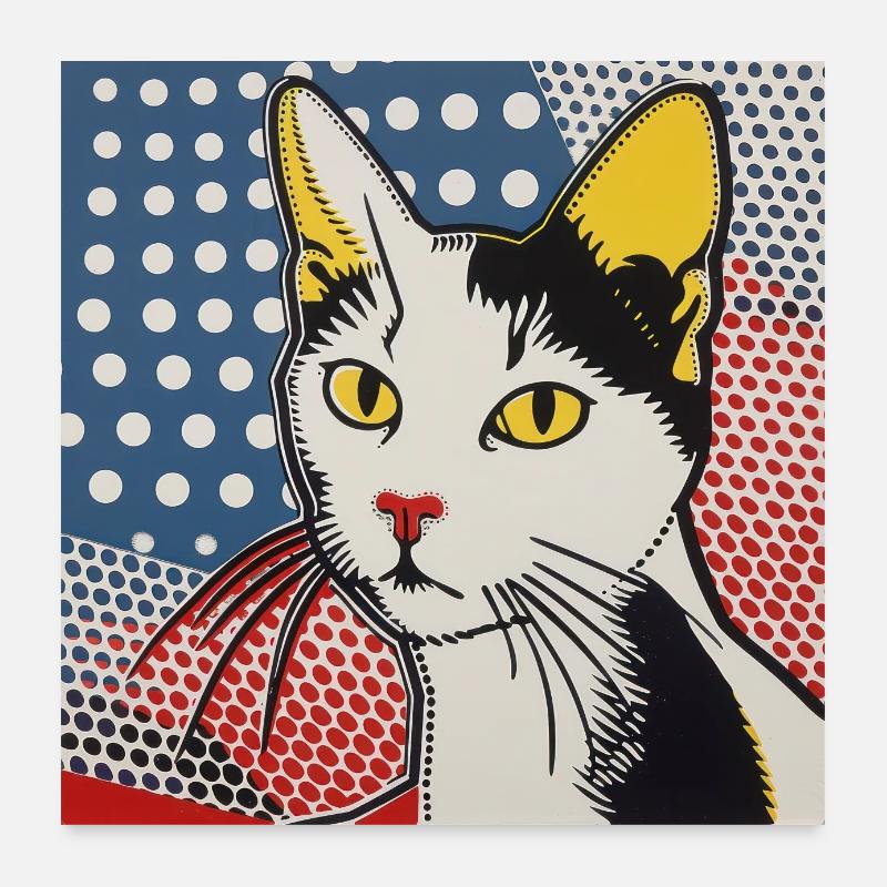 Chat, Motif De Chat Poster 60 x 60 cm