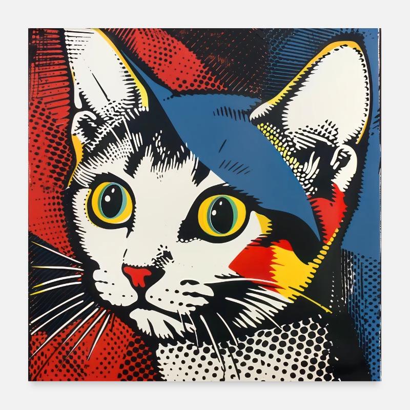 Chat, Motif De Chat Poster 60 x 60 cm