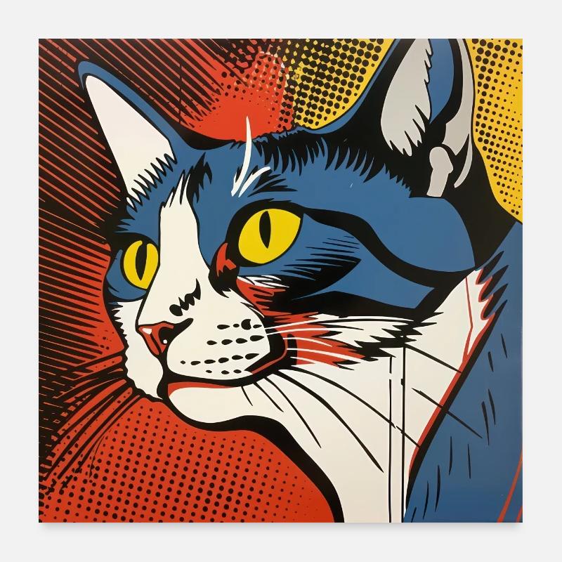 Chat, Motif De Chat Poster 60 x 60 cm