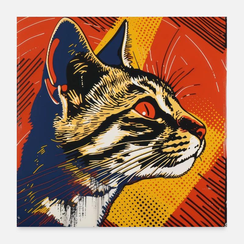 Chat, Motif De Chat Poster 60 x 60 cm