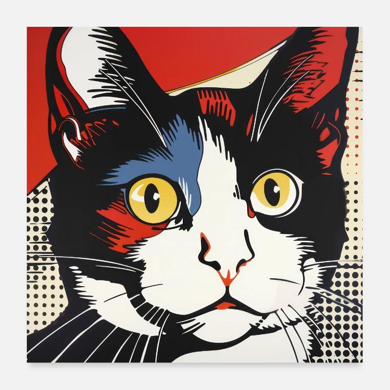 Chat, Motif De Chat Poster 60 x 60 cm