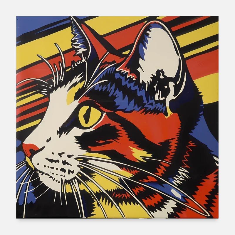 Chat, Motif De Chat Poster 60 x 60 cm