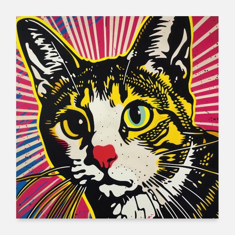 Chat, Motif De Chat Poster 60 x 60 cm