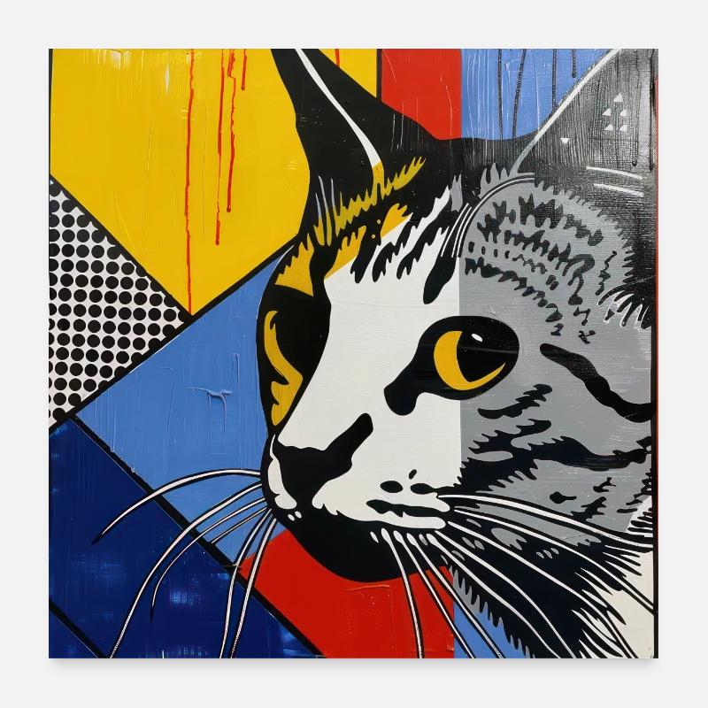 Chat, Motif De Chat Poster 60 x 60 cm