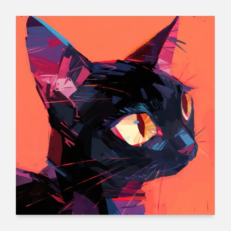 Chat, Motif De Chat Poster 60 x 60 cm