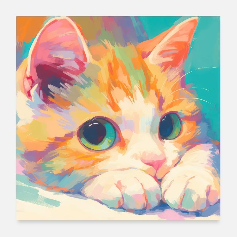 Chat, Motif De Chat Poster 60 x 60 cm