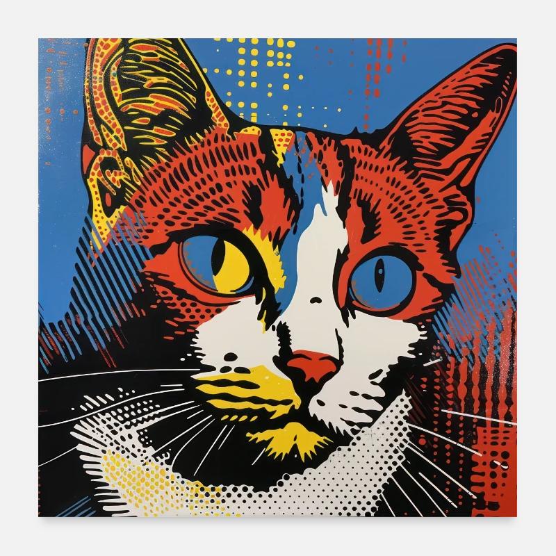 Chat, Motif De Chat Poster 60 x 60 cm