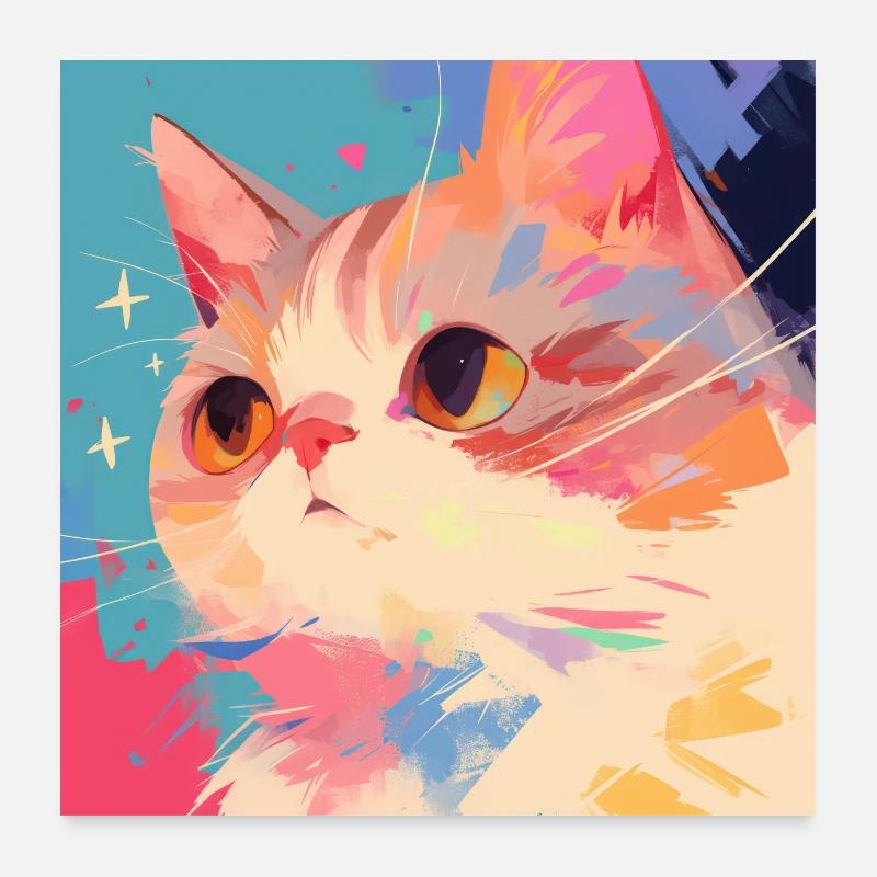 Chat, Motif De Chat Poster 60 x 60 cm