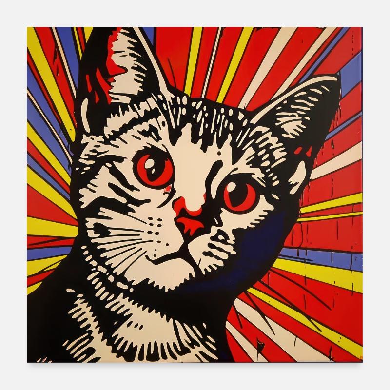 Cat, Cat Motif Poster 24" x 24" (60x60 cm)