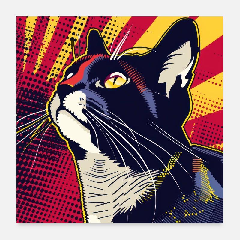 Chat, Motif De Chat Poster 60 x 60 cm