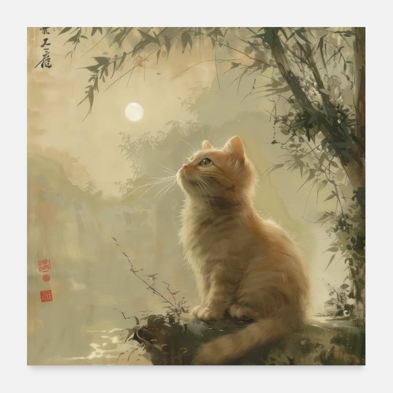 Chat, Motif De Chat Poster 60 x 60 cm