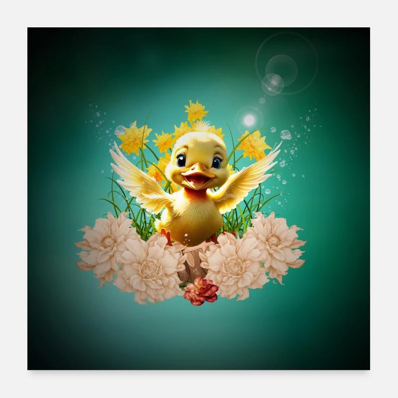 Caneton doux Poster 60 x 60 cm