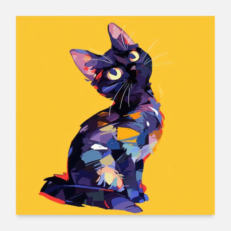 Cat, Cat Motif Poster 24" x 24" (60x60 cm)