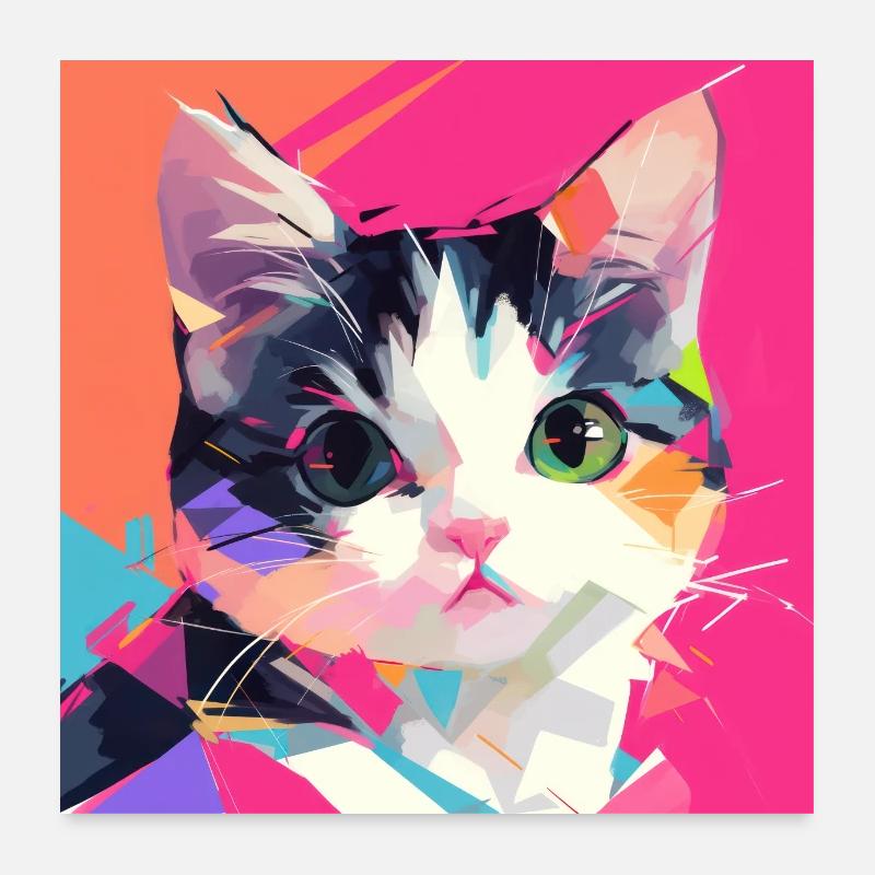 Chat, Motif De Chat Poster 60 x 60 cm