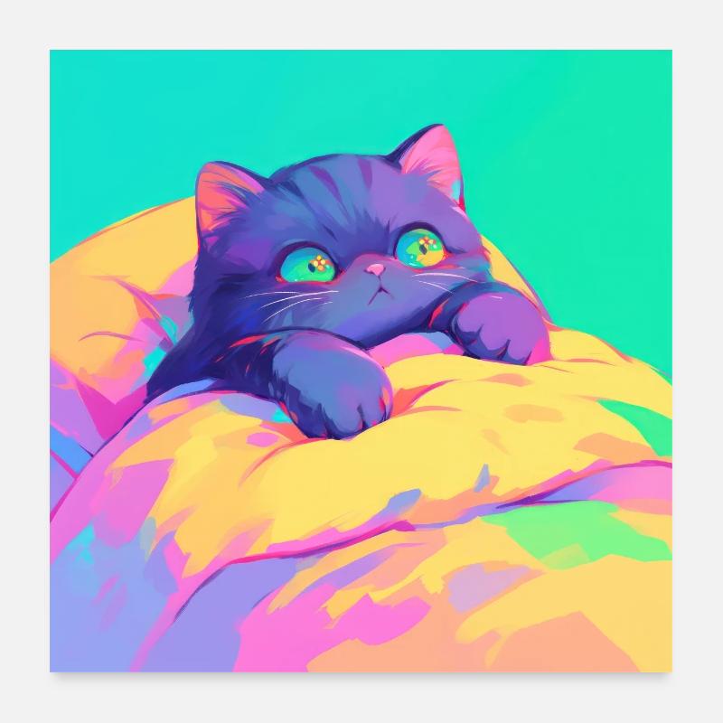 Chat, Motif De Chat Poster 60 x 60 cm
