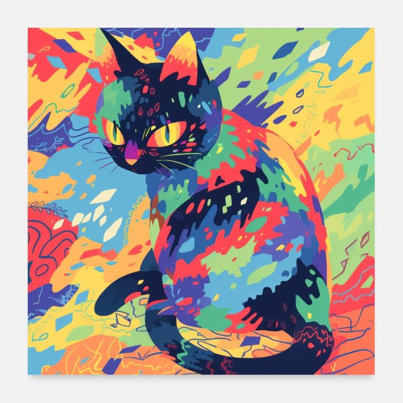 Chat, Motif De Chat Poster 60 x 60 cm
