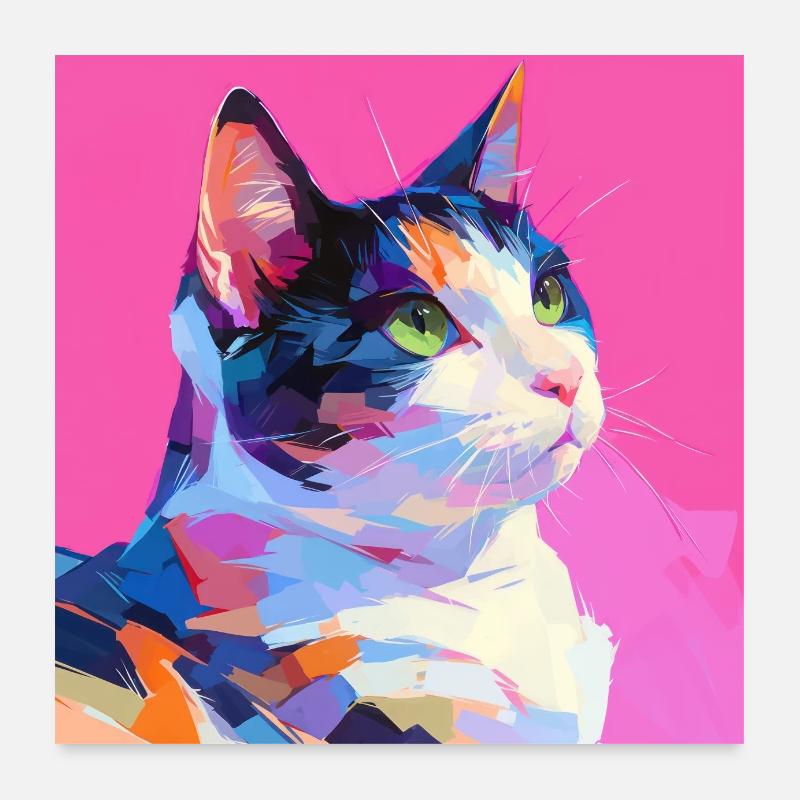 Cat, Cat Motif Poster 24" x 24" (60x60 cm)