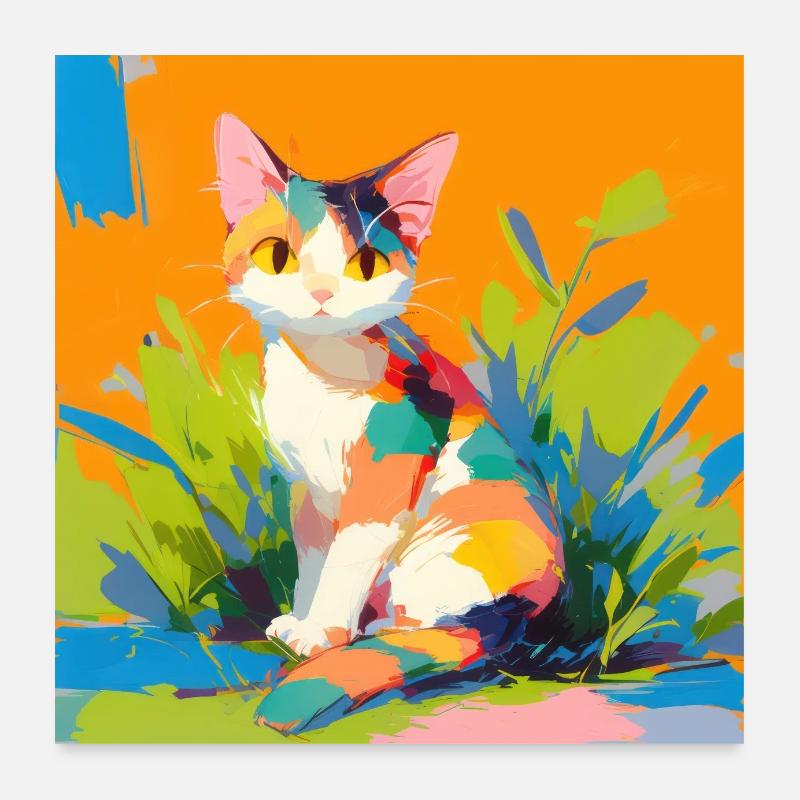 Chat, Motif De Chat Poster 60 x 60 cm