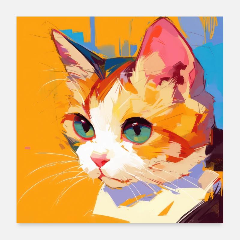 Chat, Motif De Chat Poster 60 x 60 cm