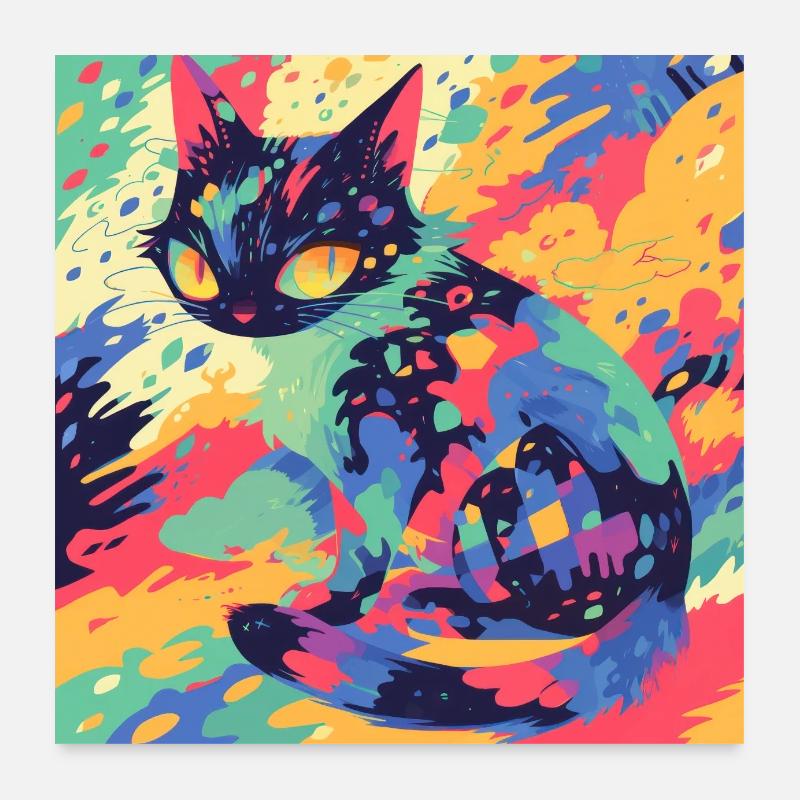 Cat, Cat Motif Poster 24" x 24" (60x60 cm)
