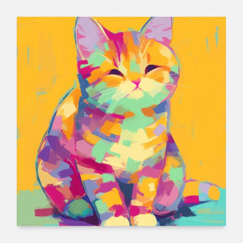 Chat, Motif De Chat Poster 60 x 60 cm
