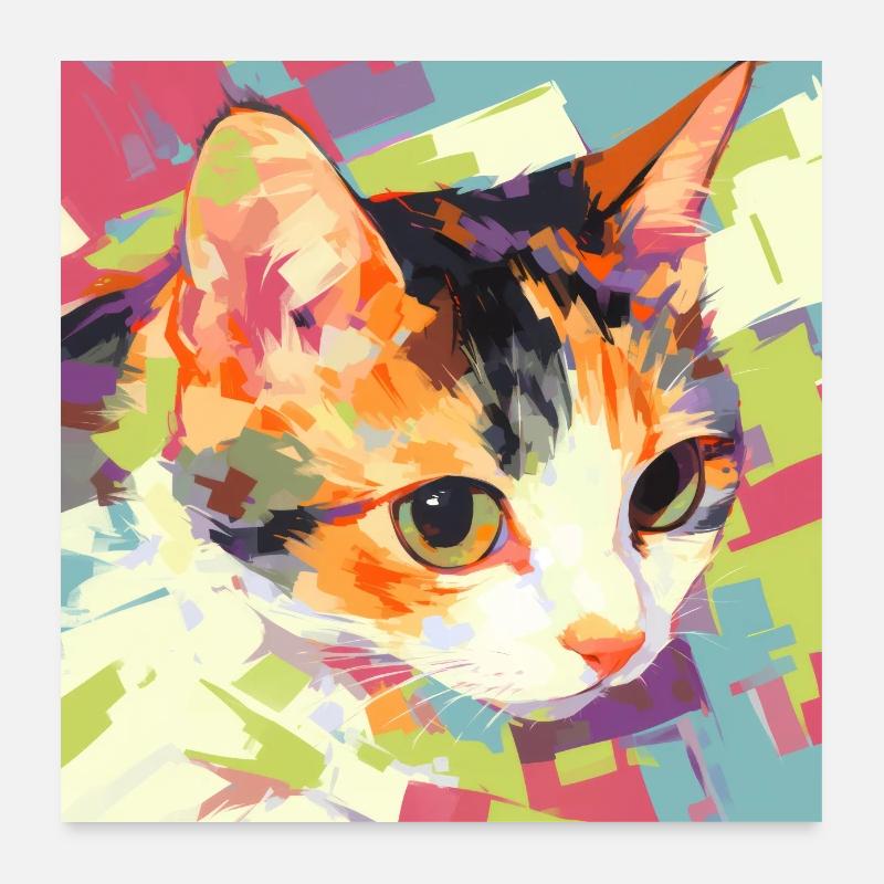 Cat, Cat Motif Poster 24" x 24" (60x60 cm)