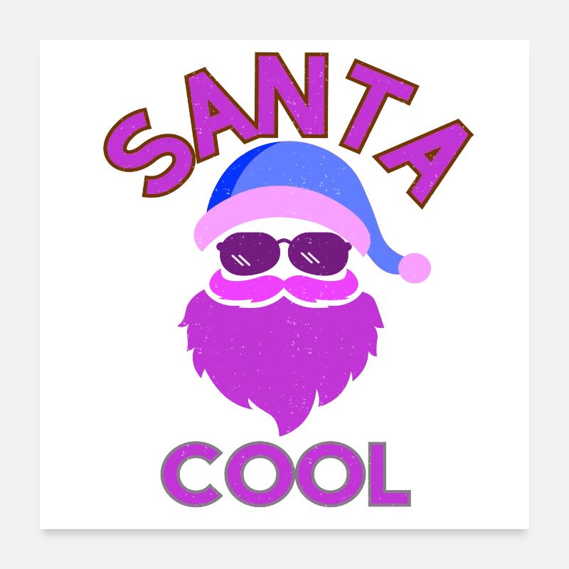 Santa cool Poster 60x60 cm