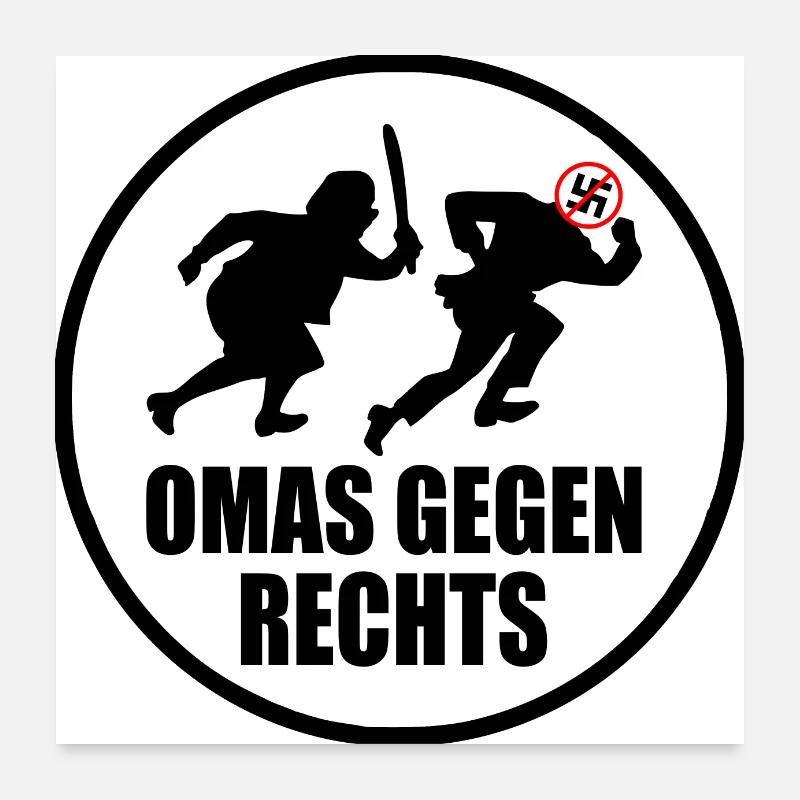 Omas gegen rechts Poster 60x60 cm