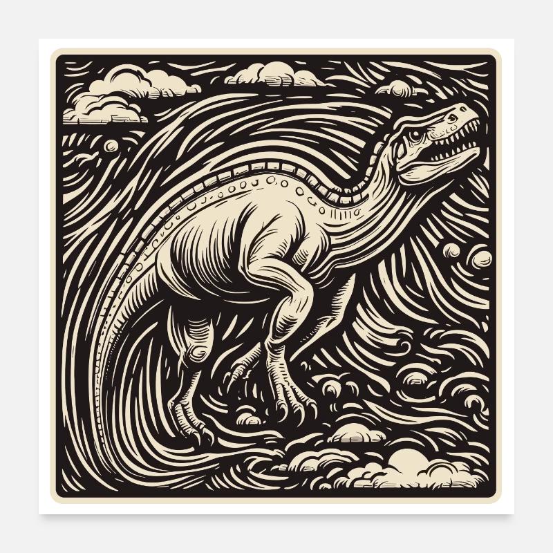 Dinosaurier / Tier / Urzeit / Reptil / Jungs Poster 60x60 cm