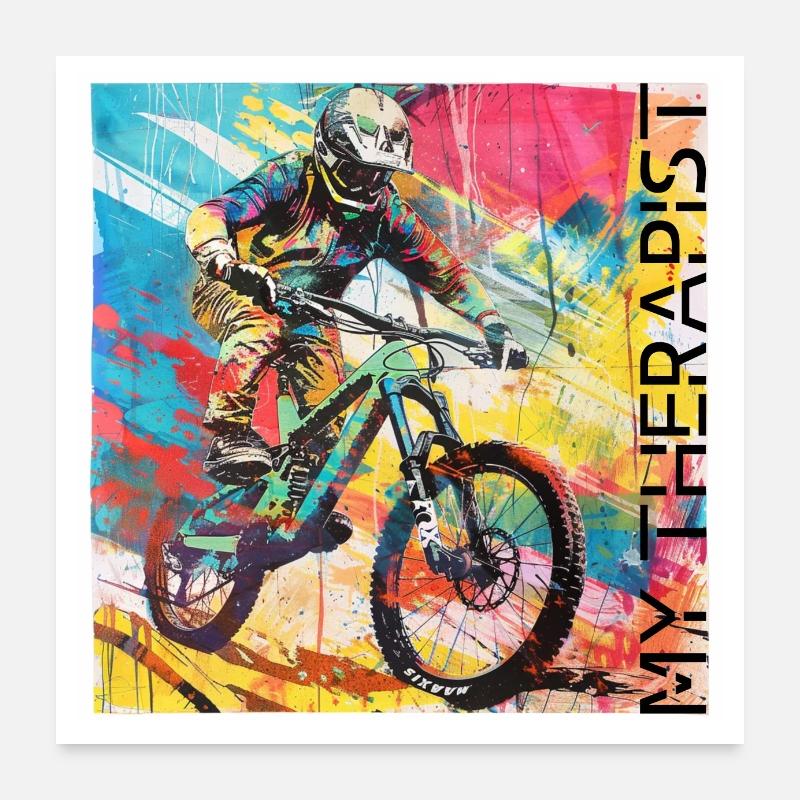FAHRRAD + RADFAHRER Poster 60x60 cm
