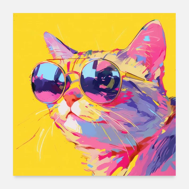 Chat, Motif De Chat Poster 60 x 60 cm