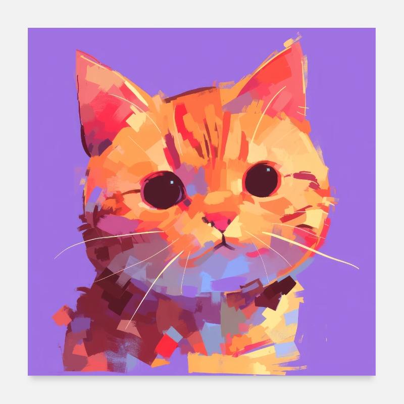 Chat, Motif De Chat Poster 60 x 60 cm