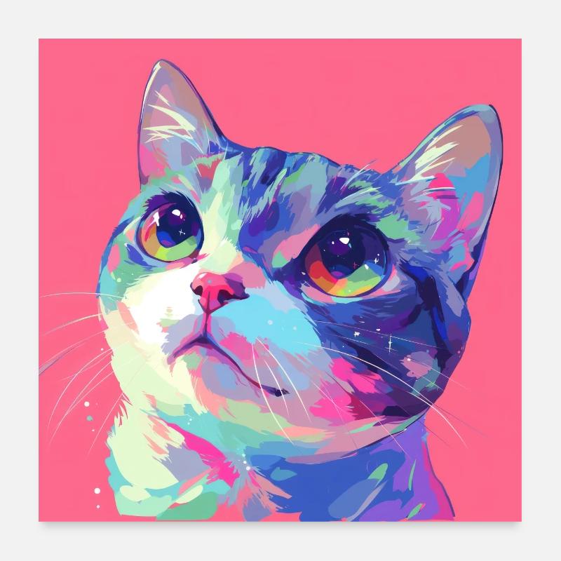 Chat, Motif De Chat Poster 60 x 60 cm